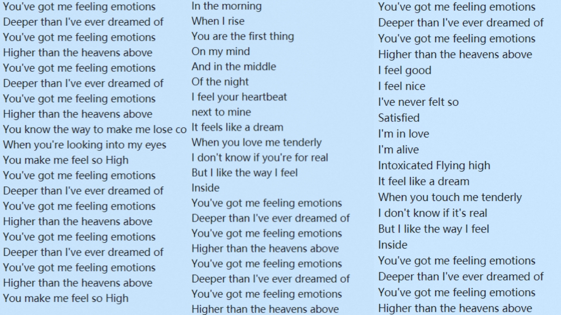 Emotions lyrics