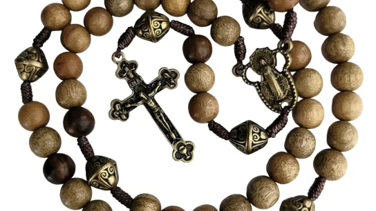 wooden rosary beads