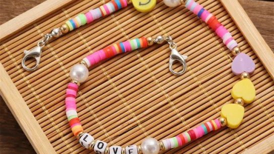 tie a bracelet with beads