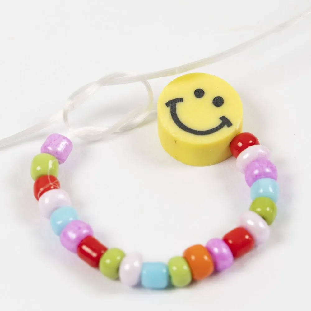 tie a bracelet with beads