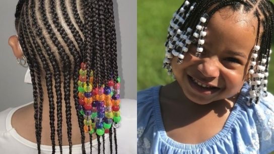 girls braids with beads