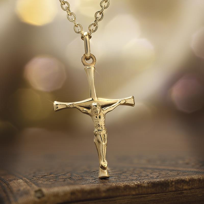 14k gold crucifix pendant