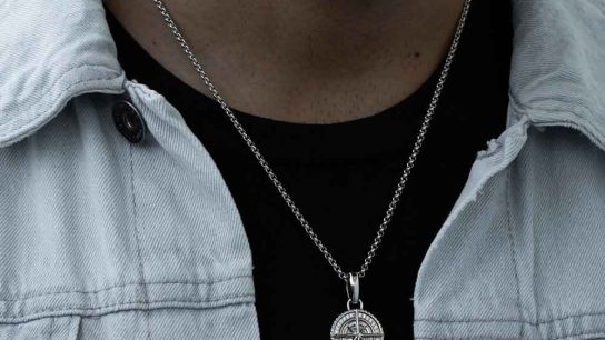 white gold pendant mens