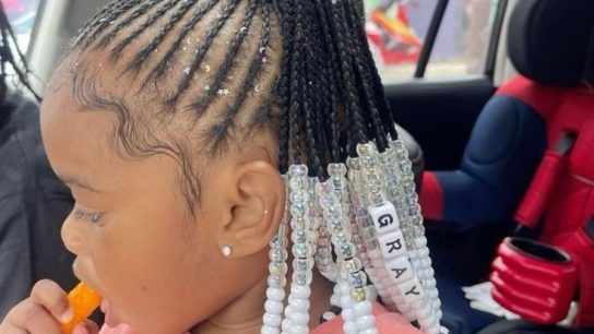 kids braids with beads