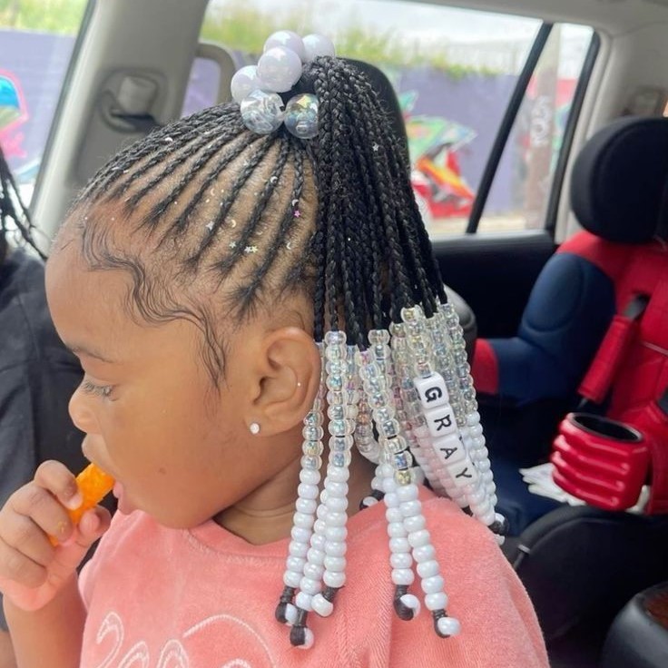 kids braids with beads