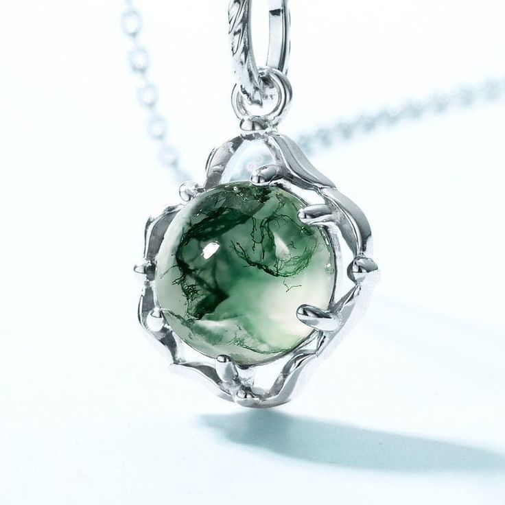 moss agate pendant