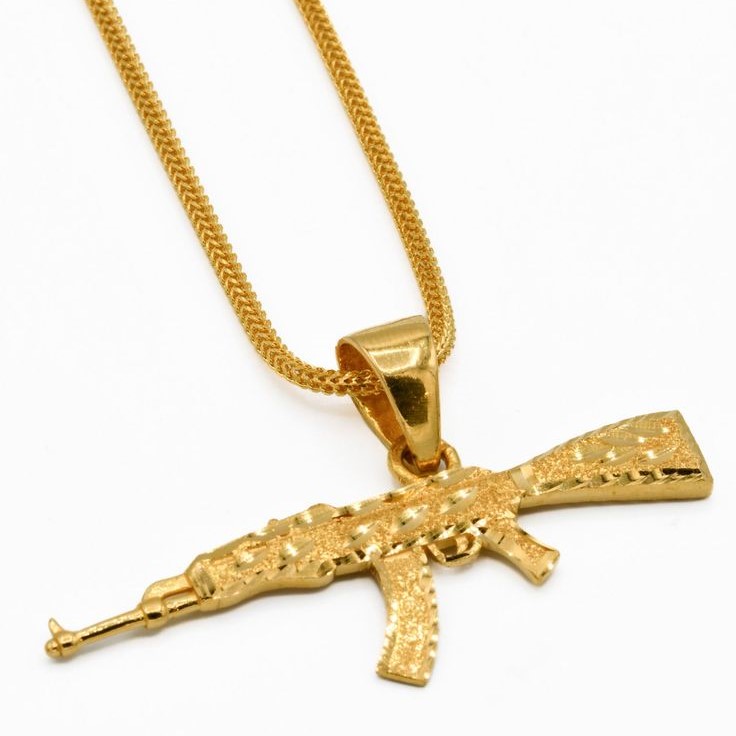 trendy gold ak47 pendant