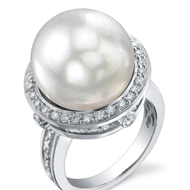 pearl and diamond ring