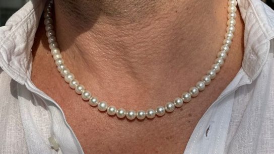 mens pearl necklace